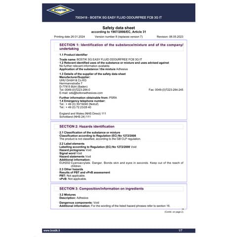 Adesivo universale istantaneo Bostik Odor Free 3 g - Super Facile Fluido 7003418